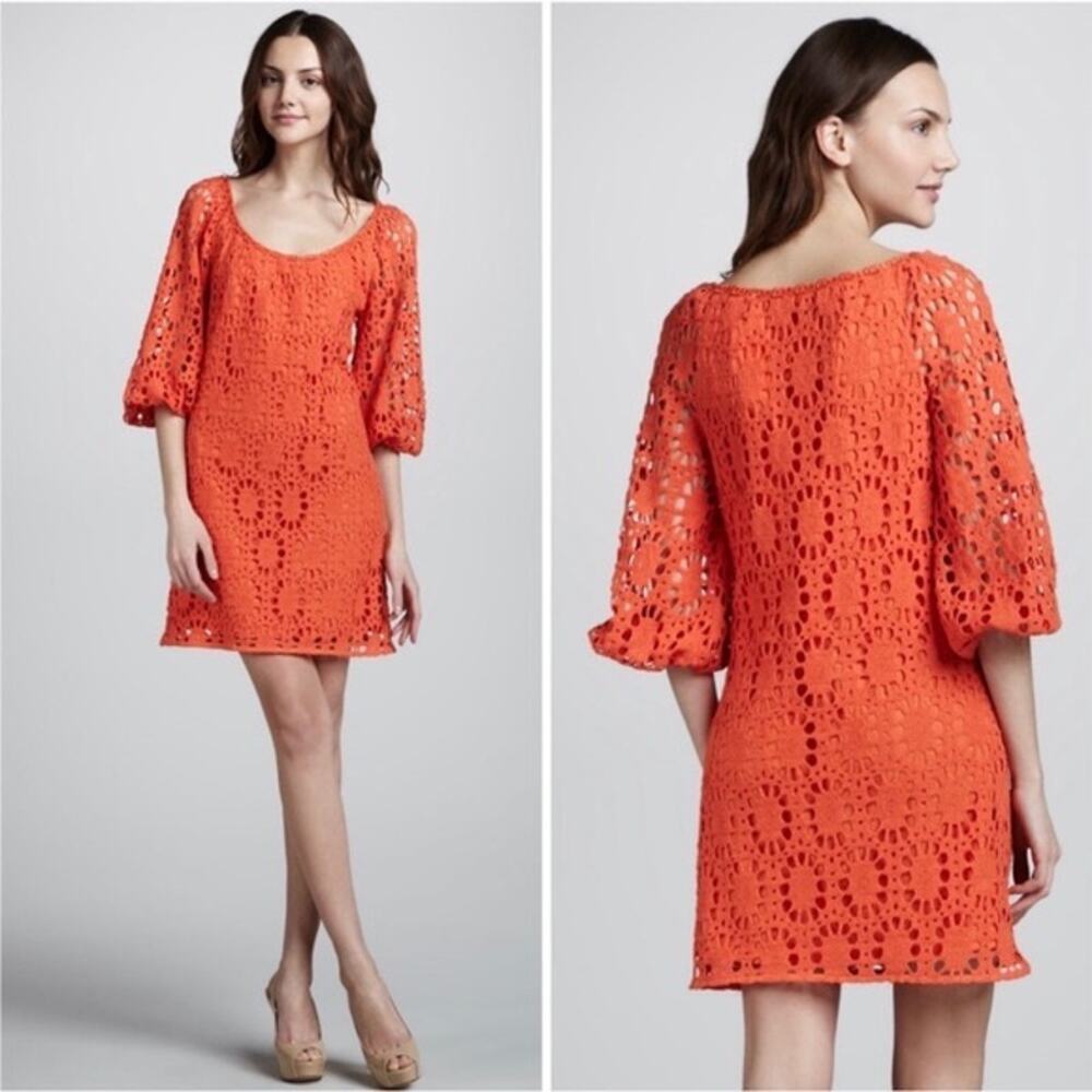 Trina Turk Bellini Eyelet Orange dress size 4
